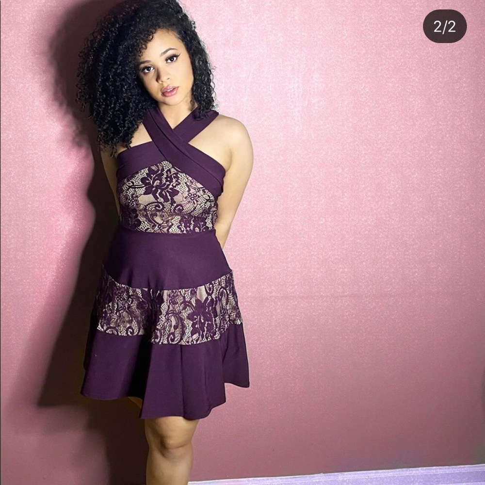 Purple floral dress